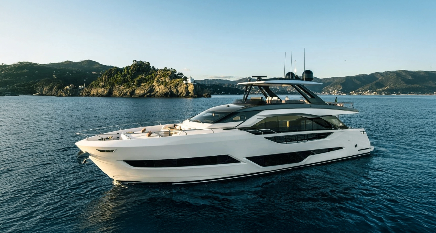 Ferretti yacht underway