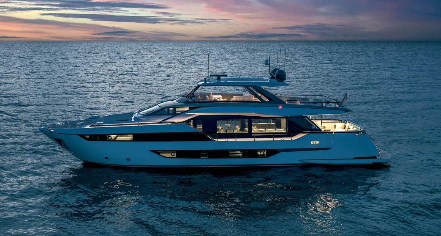 Ferretti yacht underway