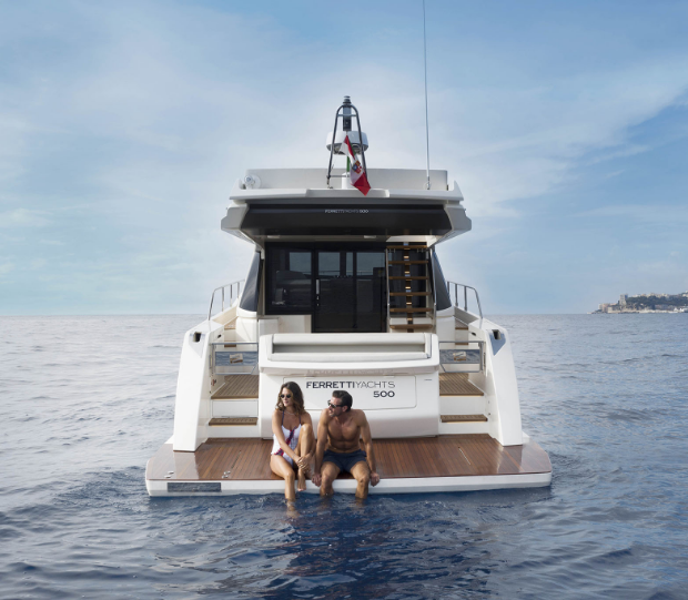Yacht underway at sea